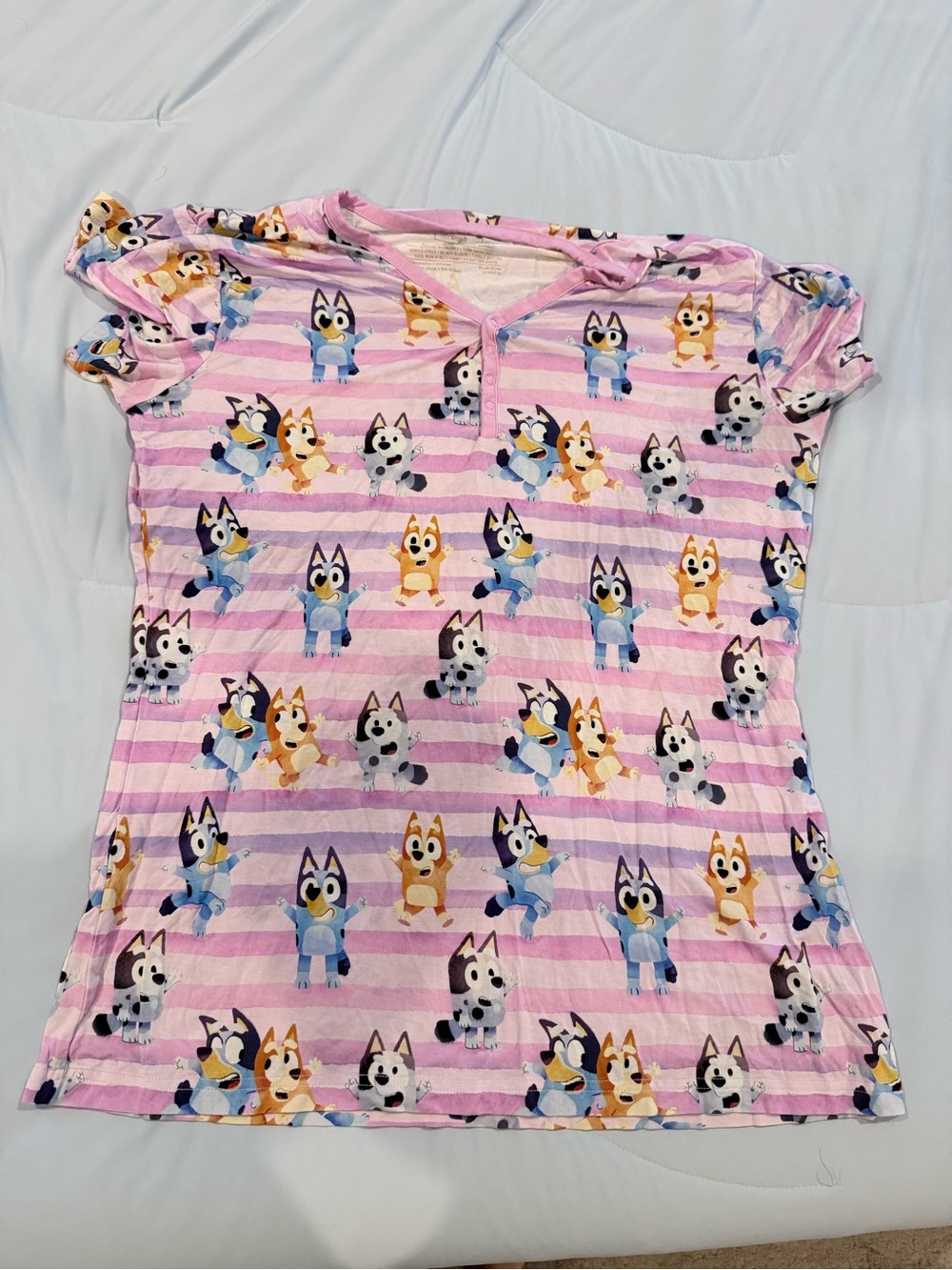 Women’s Little Sleepies Pink Striped Bluey Top - Size S